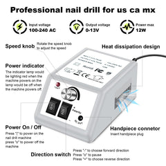 LAVAED nail drill setup with bits and belts ready for versatile at-home use.