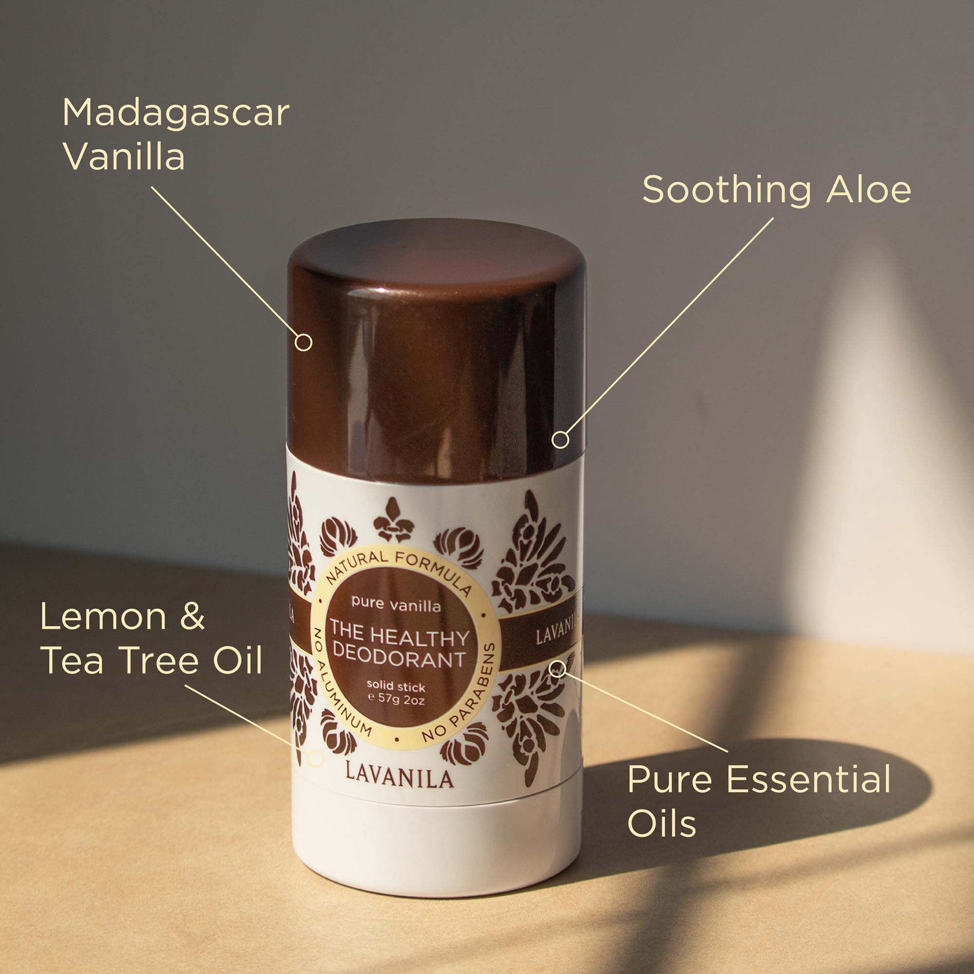 Lavanila Pure Vanilla deodorant aloe infused stick for ultra-sheer glide