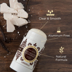 Lavanila Pure Vanilla deodorant packaging emphasizes aluminum-free formula
