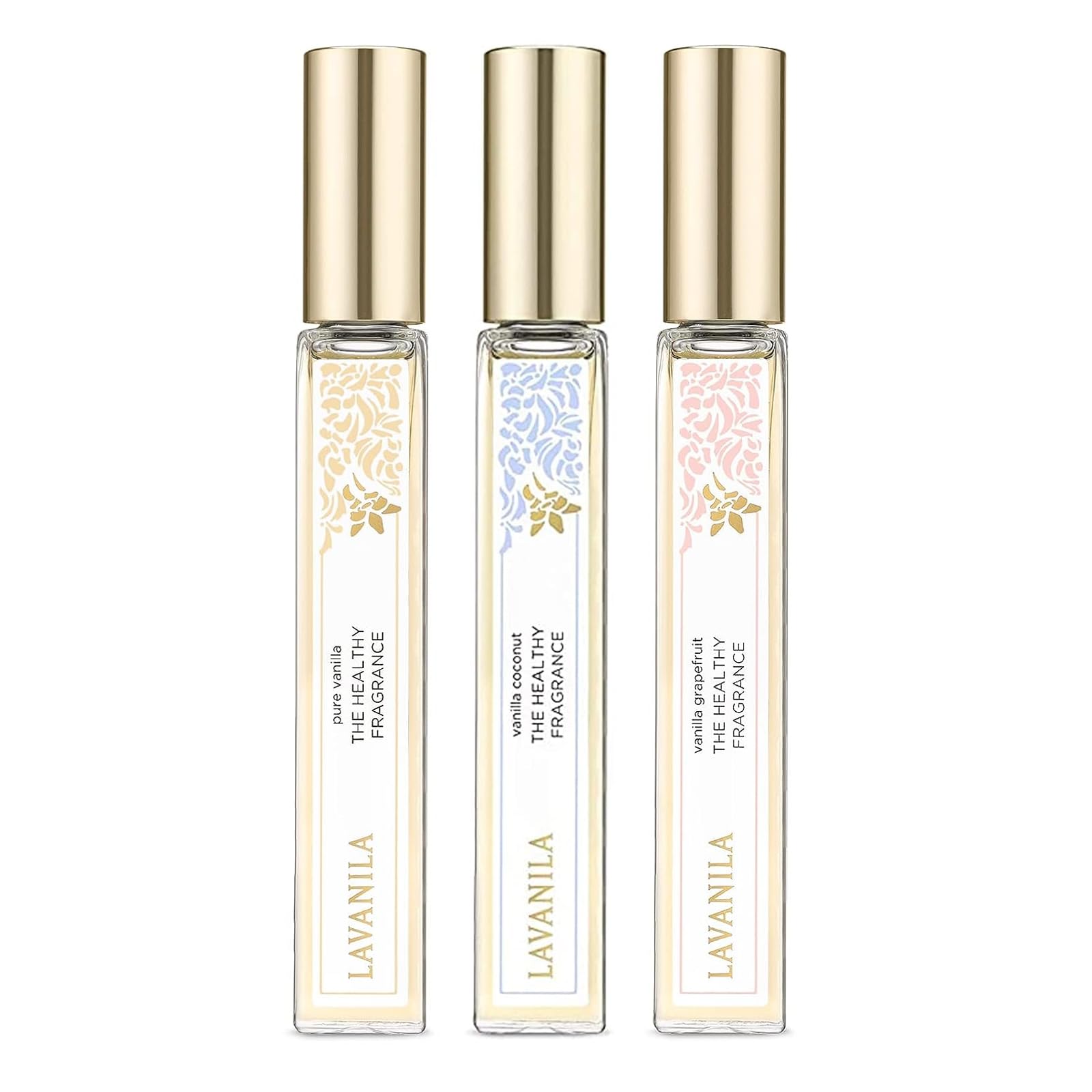 Lavanila Vanilla Coconut roller perfume in application on skin for tropical warmth.