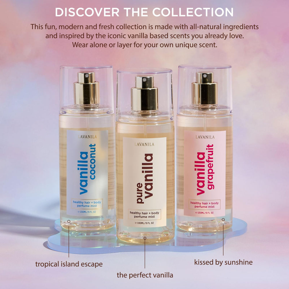 Lavanila Vanilla Coconut Mist captures Tahitian tiare for a refreshing tropical aura.
