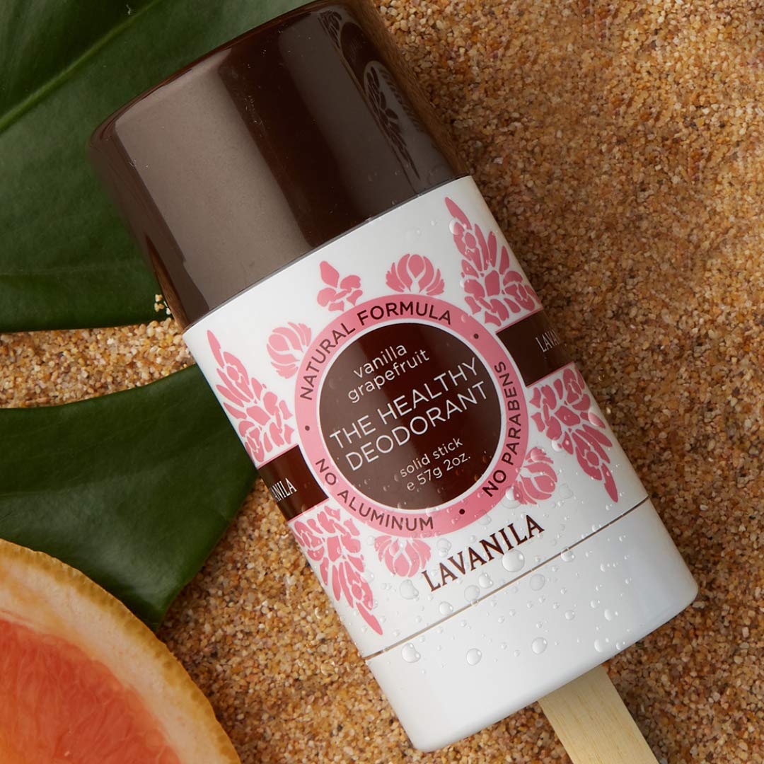 Lavanila Vanilla Grapefruit deodorant ingredients highlight plant-based formula.