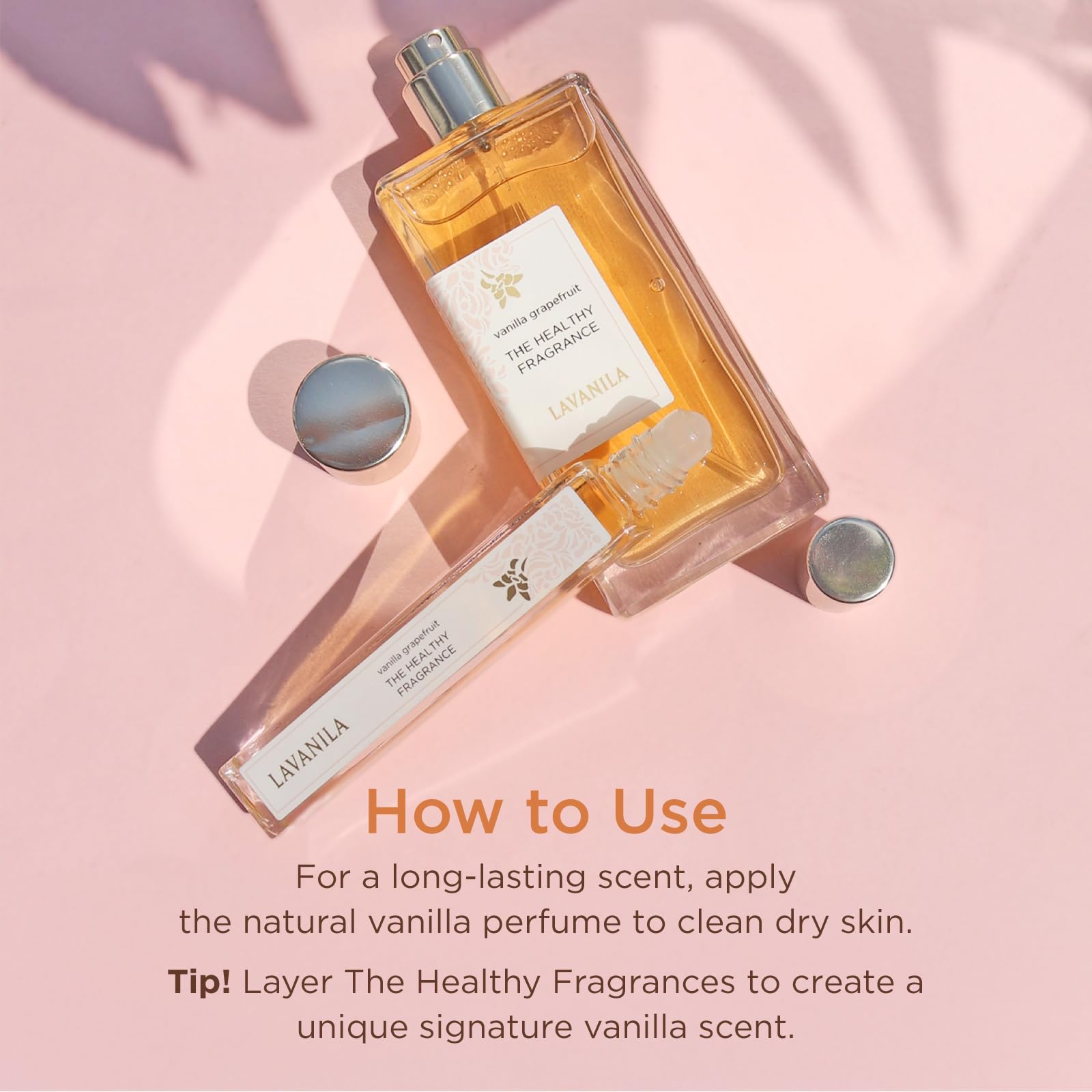 Lavanila Vanilla Grapefruit on a dresser scene for a polished daily routine.