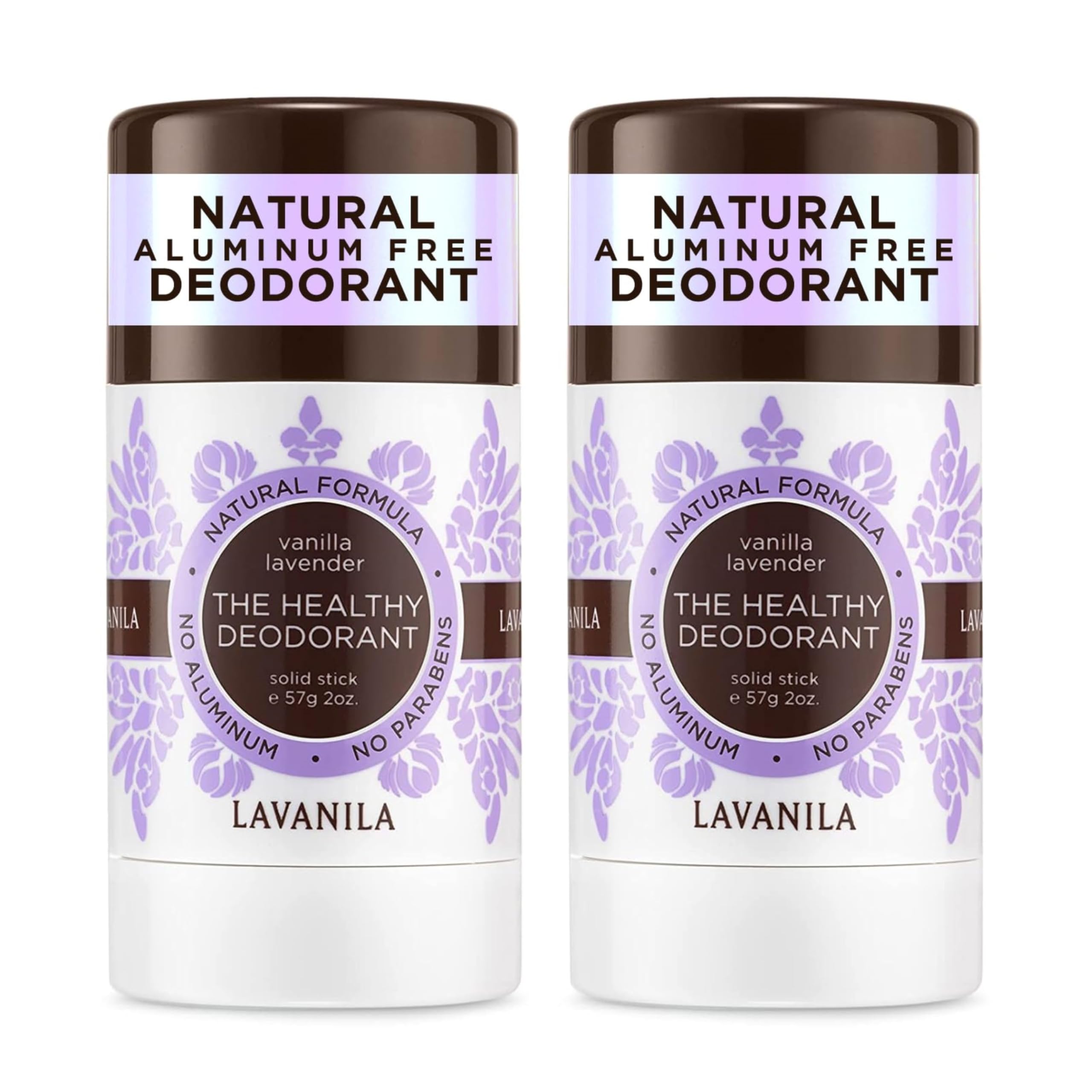 Lavanila Vanilla Lavender deodorant pack 2oz front aluminum-free protection for daily use