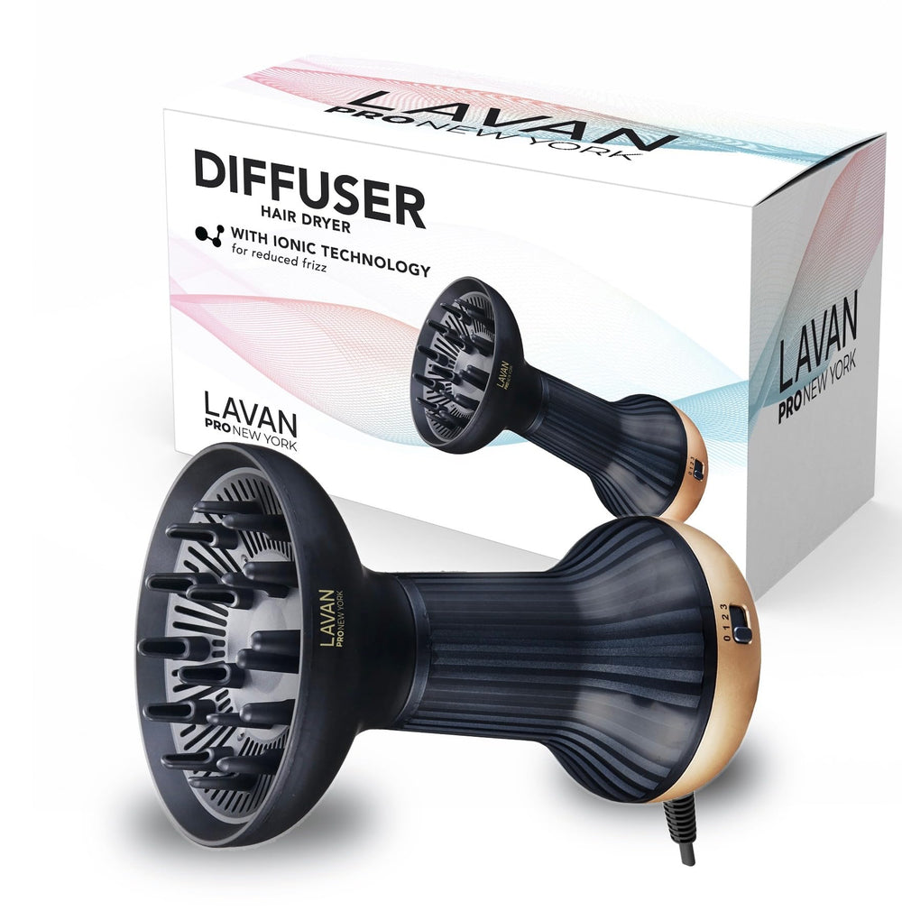 LAVANPRO NEW YORK diffuser hair dryer wide bowl delivers defined curls and gentle heat.