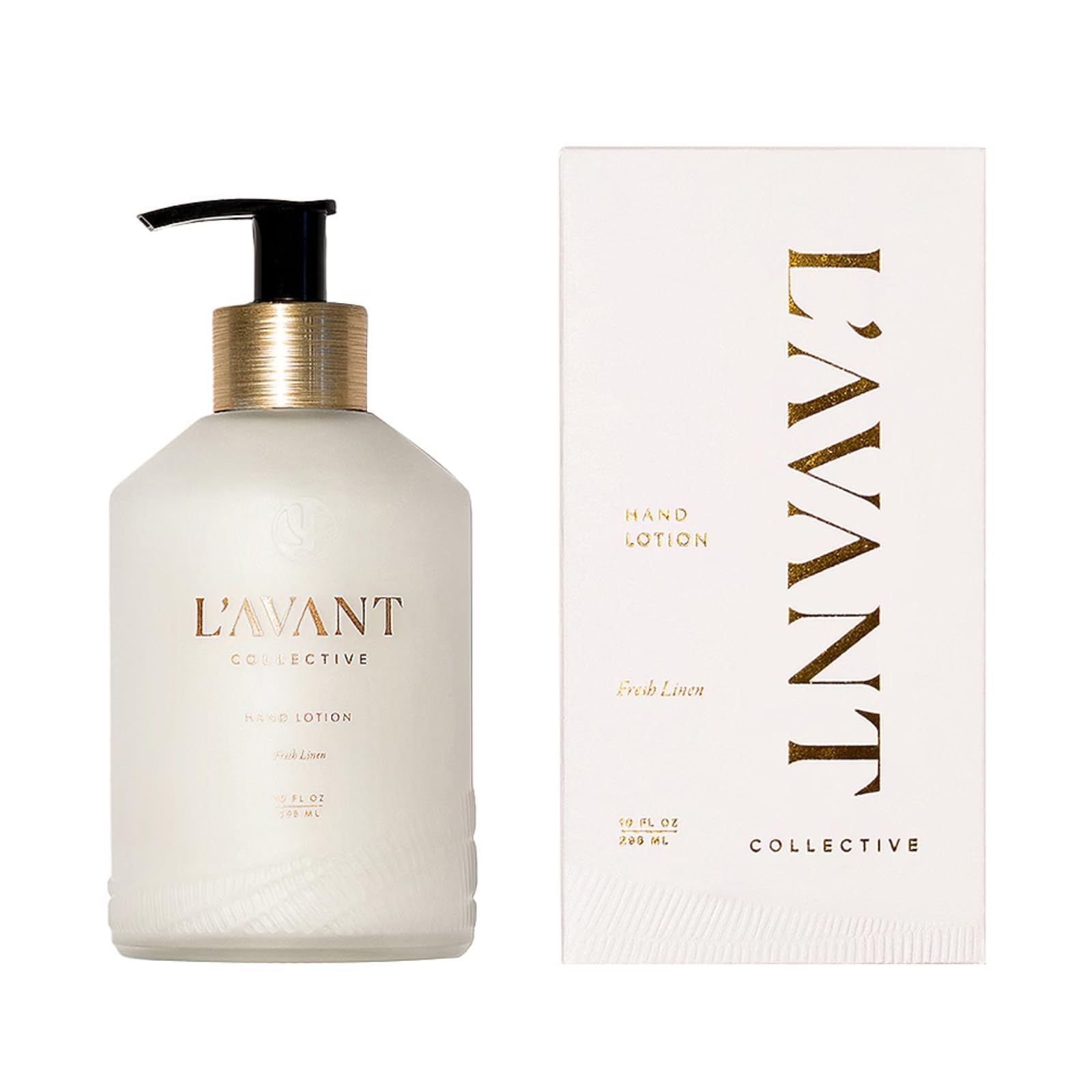 L'AVANT Collective luxury hand lotion bottle delivers premium hydration for dry hands