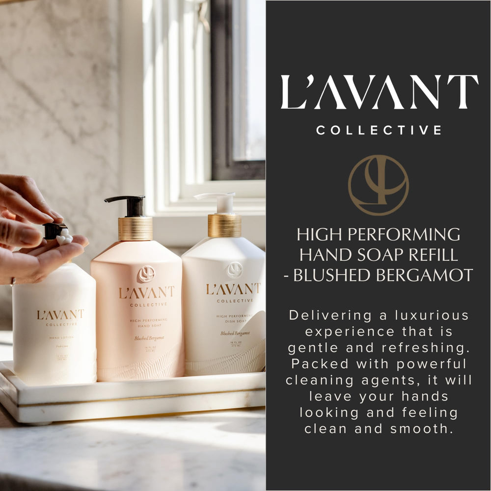 L'AVANT Collective orange blossom scent enhances morning hand washing.