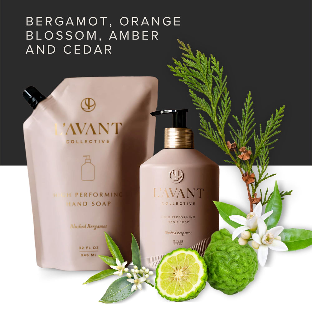 L'AVANT Collective 32oz refill packaging supports eco-conscious routines.