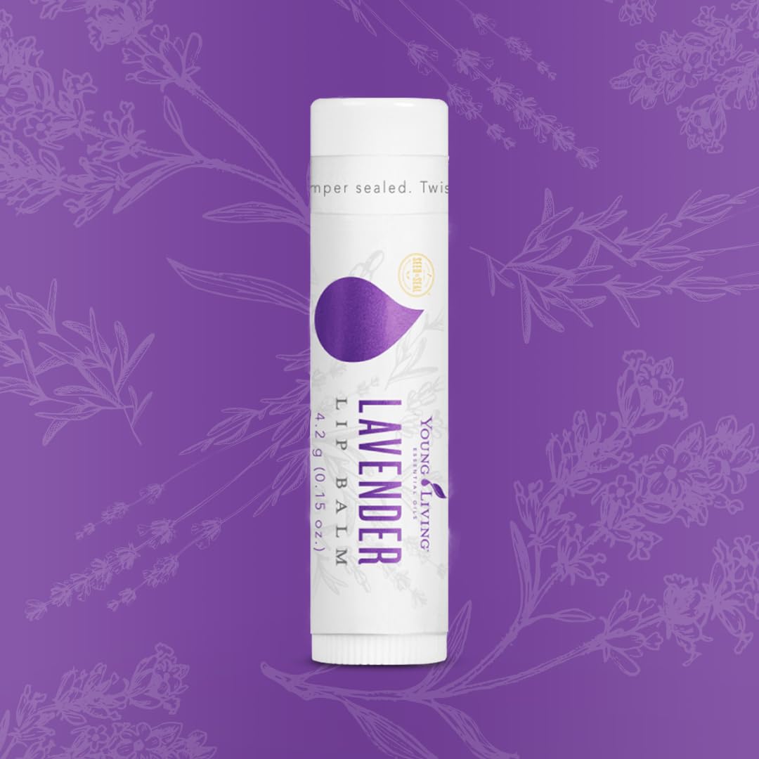 Young Living Lavender Lip Balm application demonstrates quick on-the-go lip care with hydration.