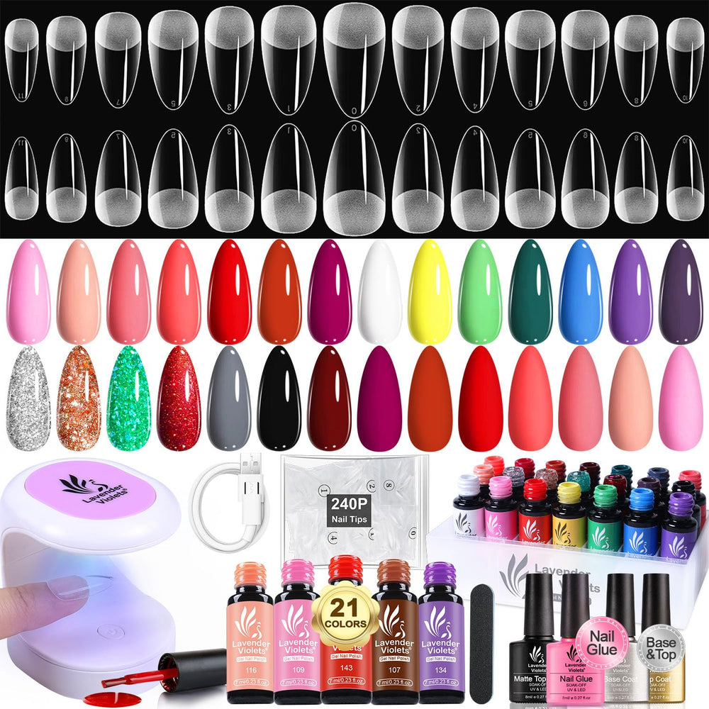 Lavender Violets gel-nail-kit with UV-light delivers salon-quality home manicures.
