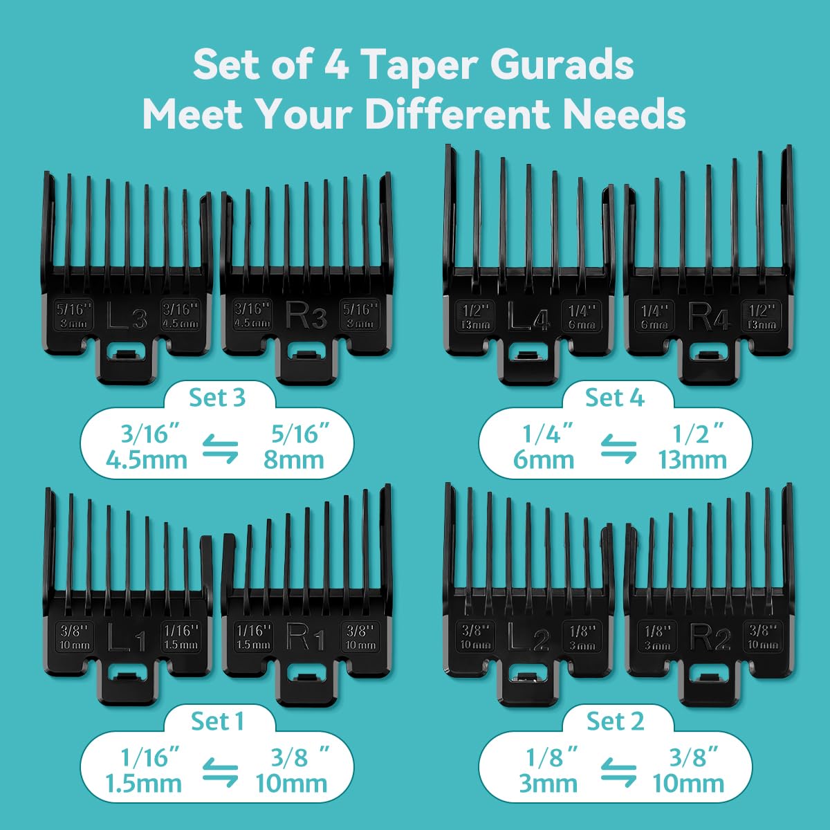 LAVEST Fade Guide Set clip with easy removal design for quick changes