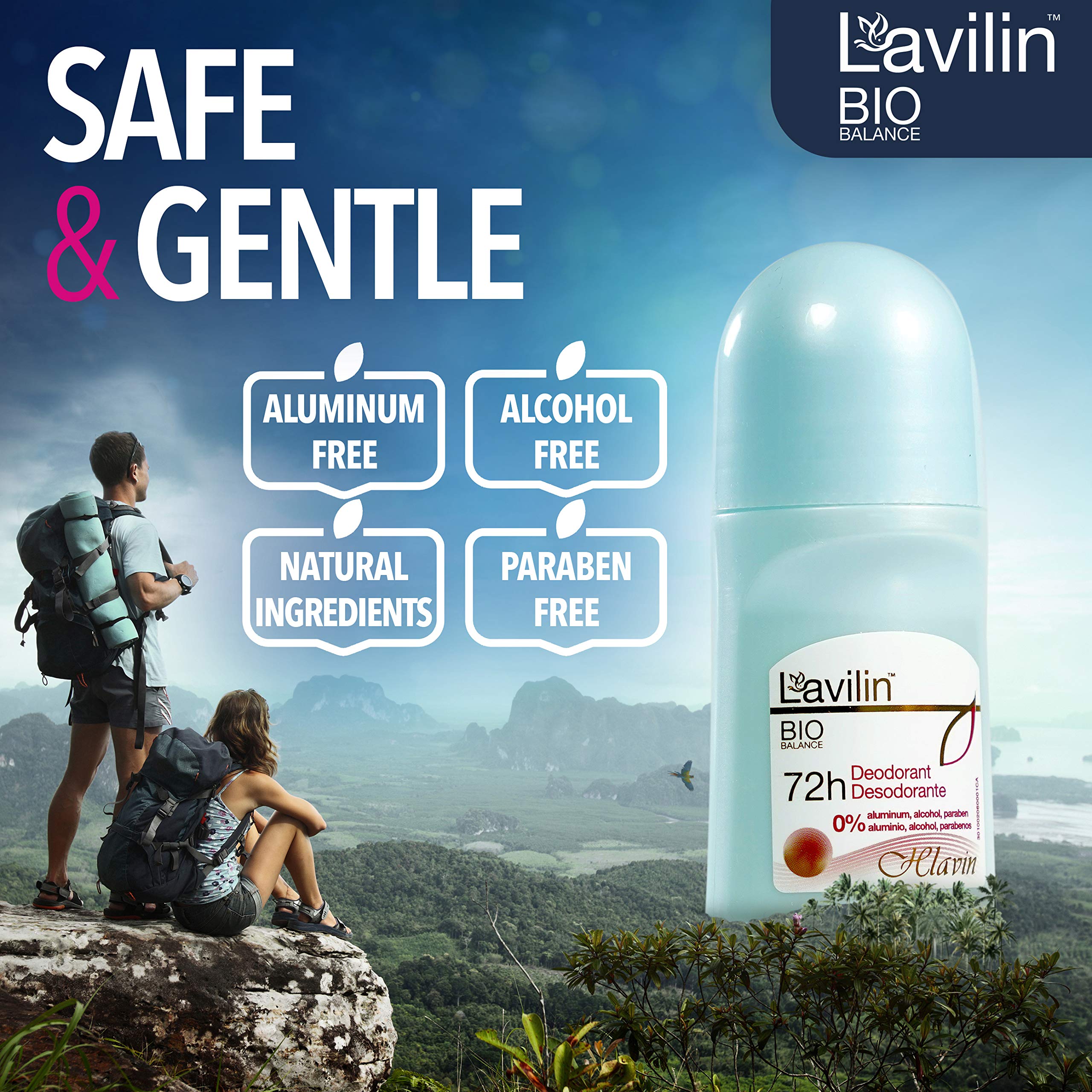Lavilin Roll-On Deodorant skin-safety photo communicating gentle formula for daily wear
