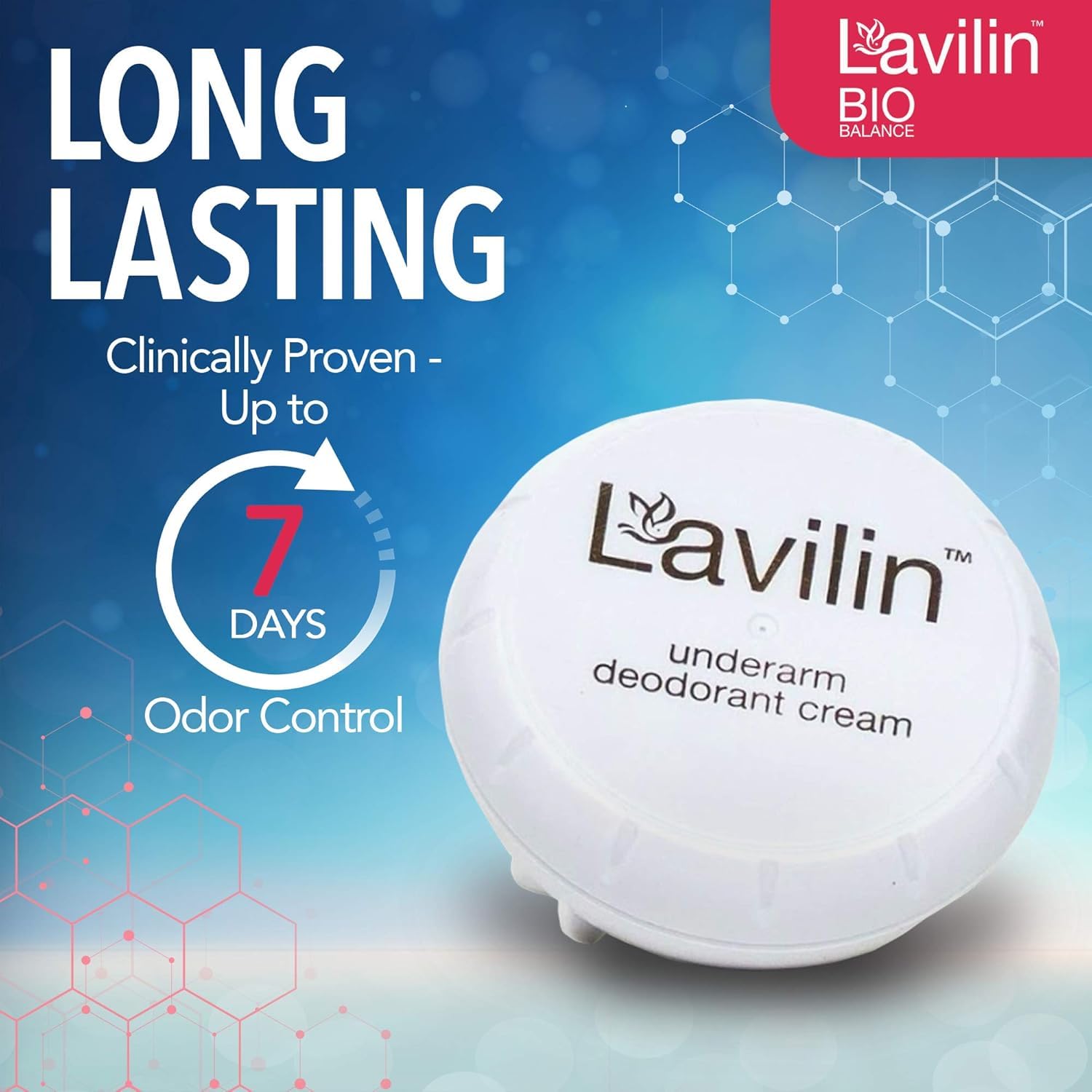 Lavilin Underarm Deodorant Cream on skin demonstrates gentle glide and comfort.