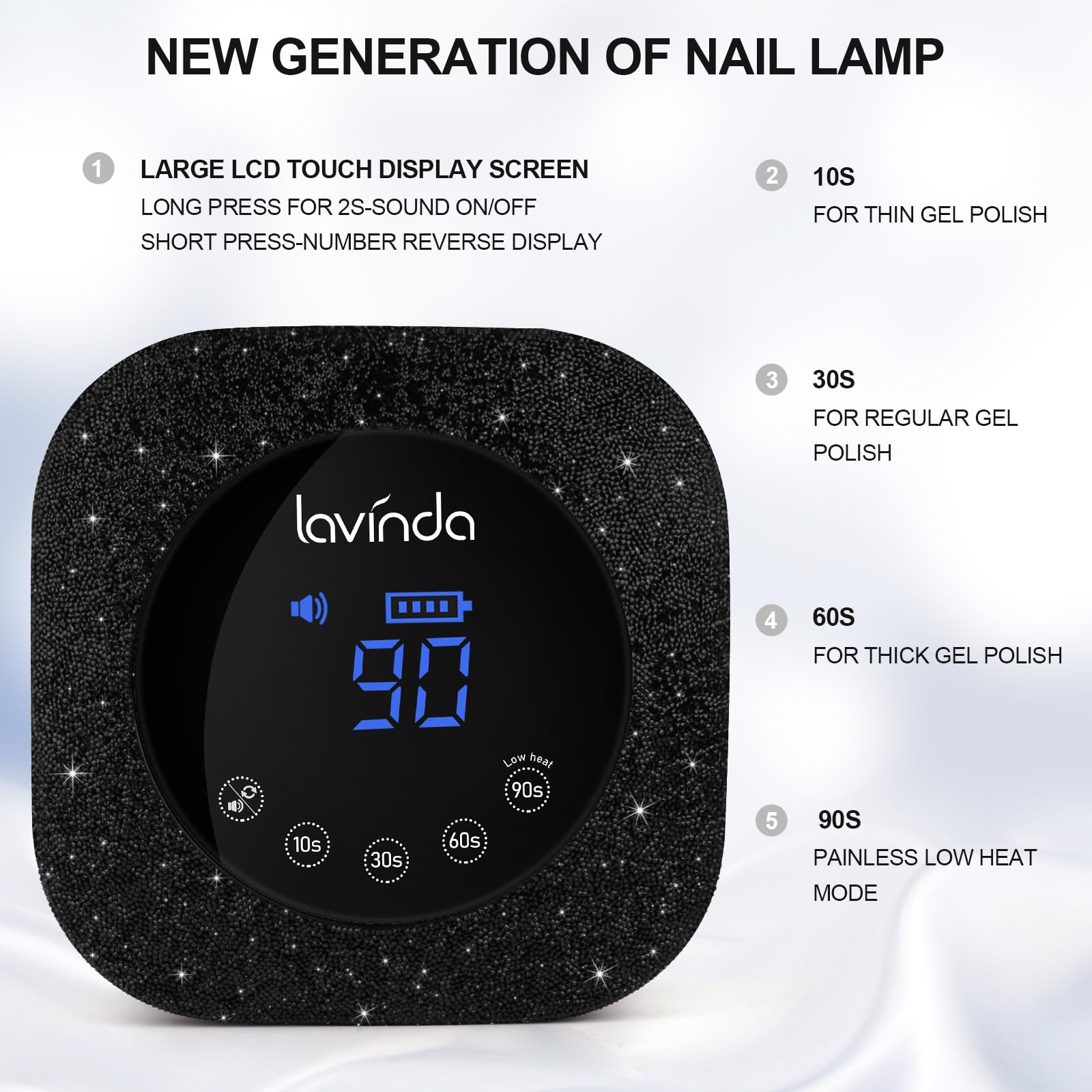 Lavinda cordless nail lamp with rechargeable battery enables salon-quality curing anywhere