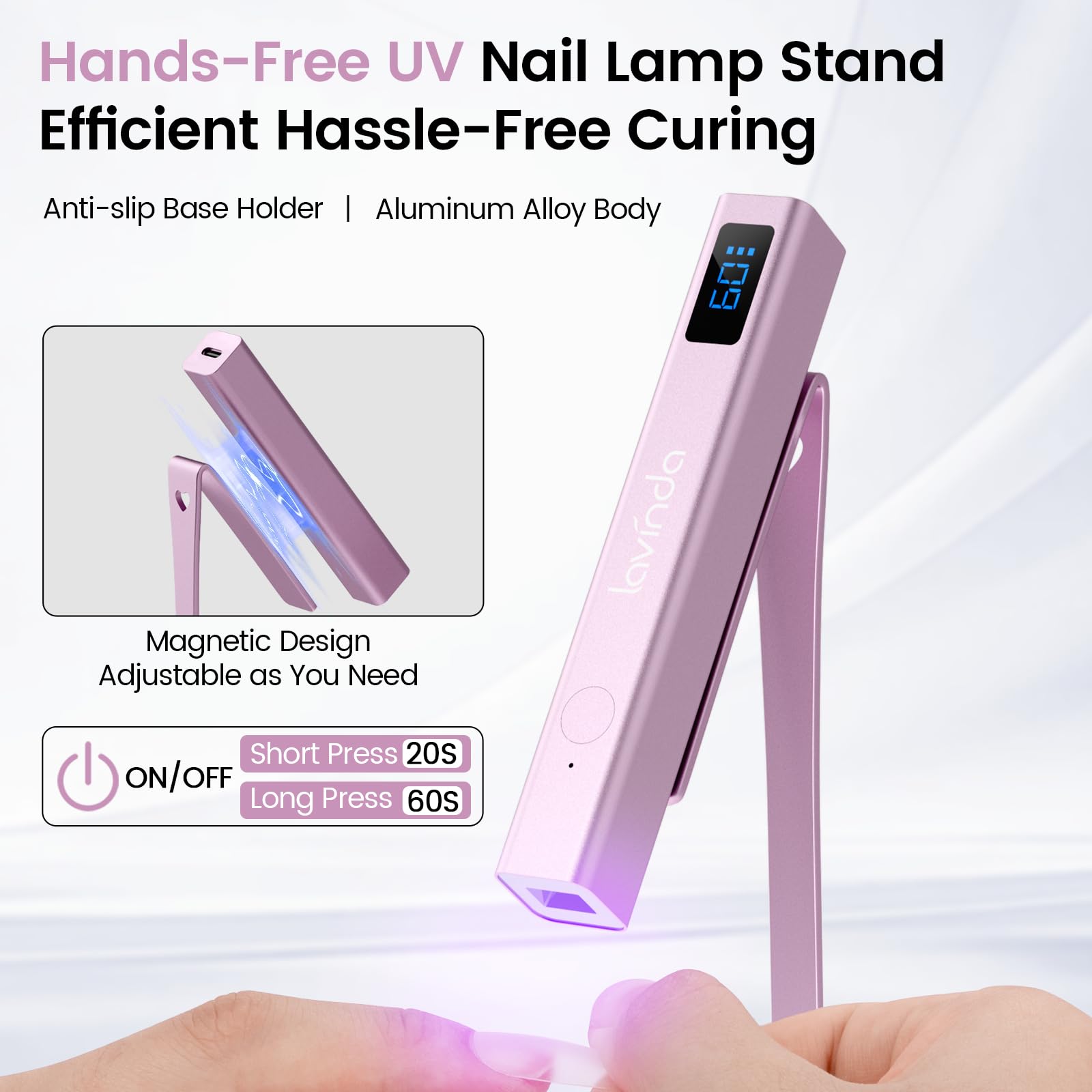 Lavinda LCD-display-nail-lamp provides clear readouts for precise curing sessions.