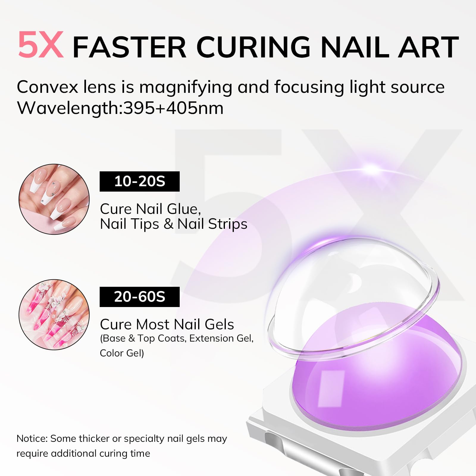 Lavinda mini nail lamp portable design enables precise single-nail curing.