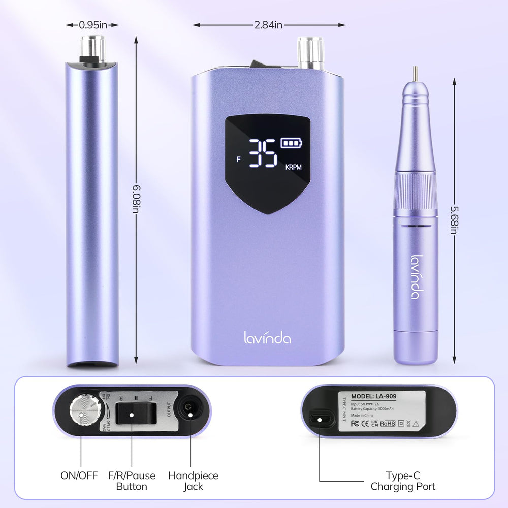 Lavinda battery display shows speed and power at a glance.
