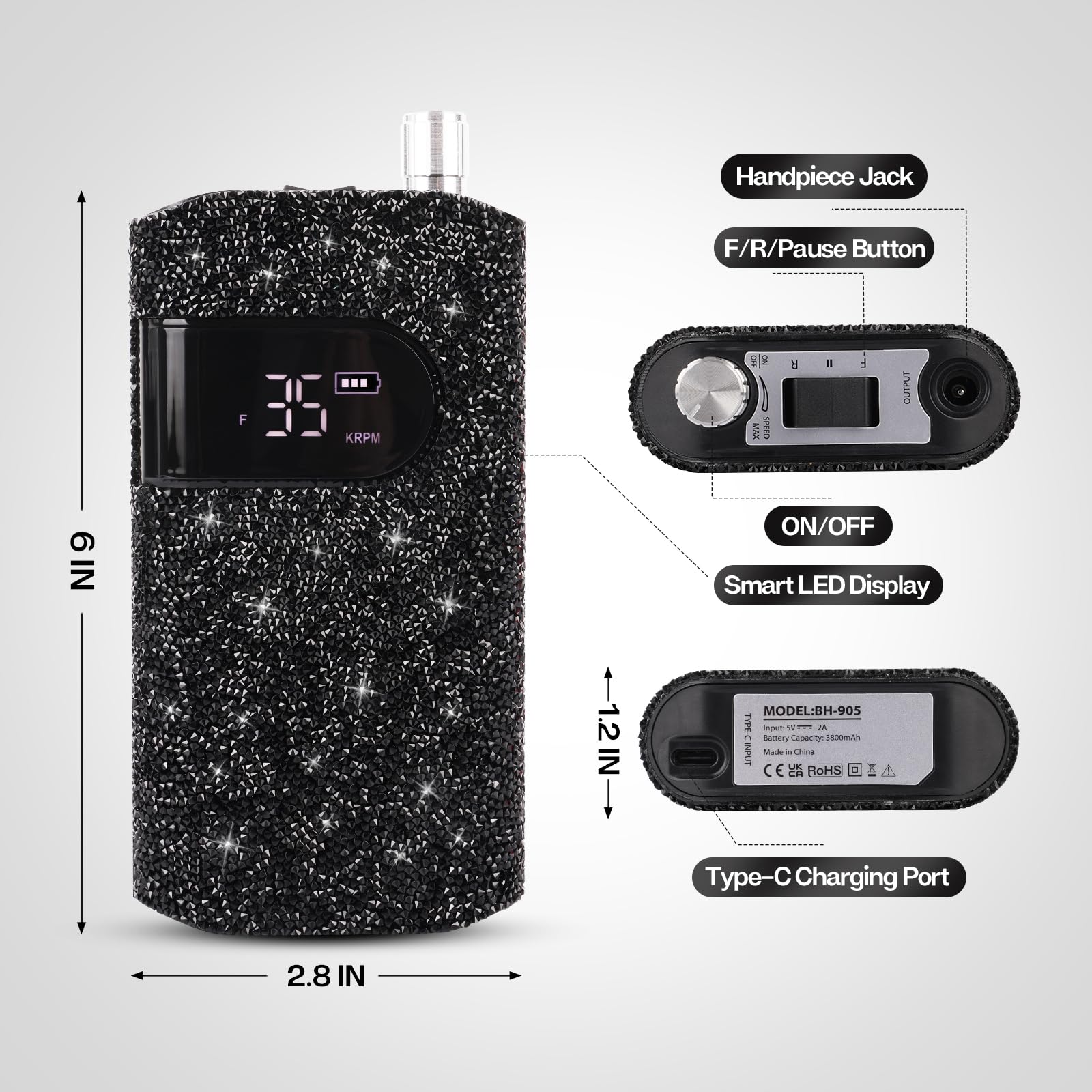 Lavinda nail drill rechargeable battery highlights long-lasting cordless power