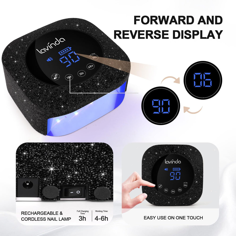 Lavinda detachable-base nail lamp supports easy cleaning and flexible setup
