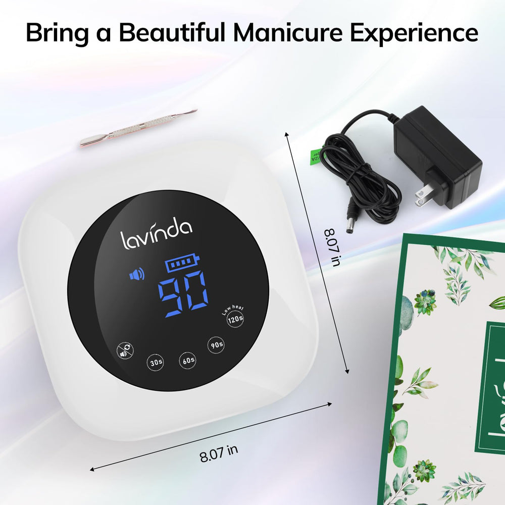 Lavinda nail lamp salon-home use setup showcases versatile curing in any space.