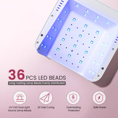 Lavinda NovaGlow White rotating display—easy timer adjustments during curing.