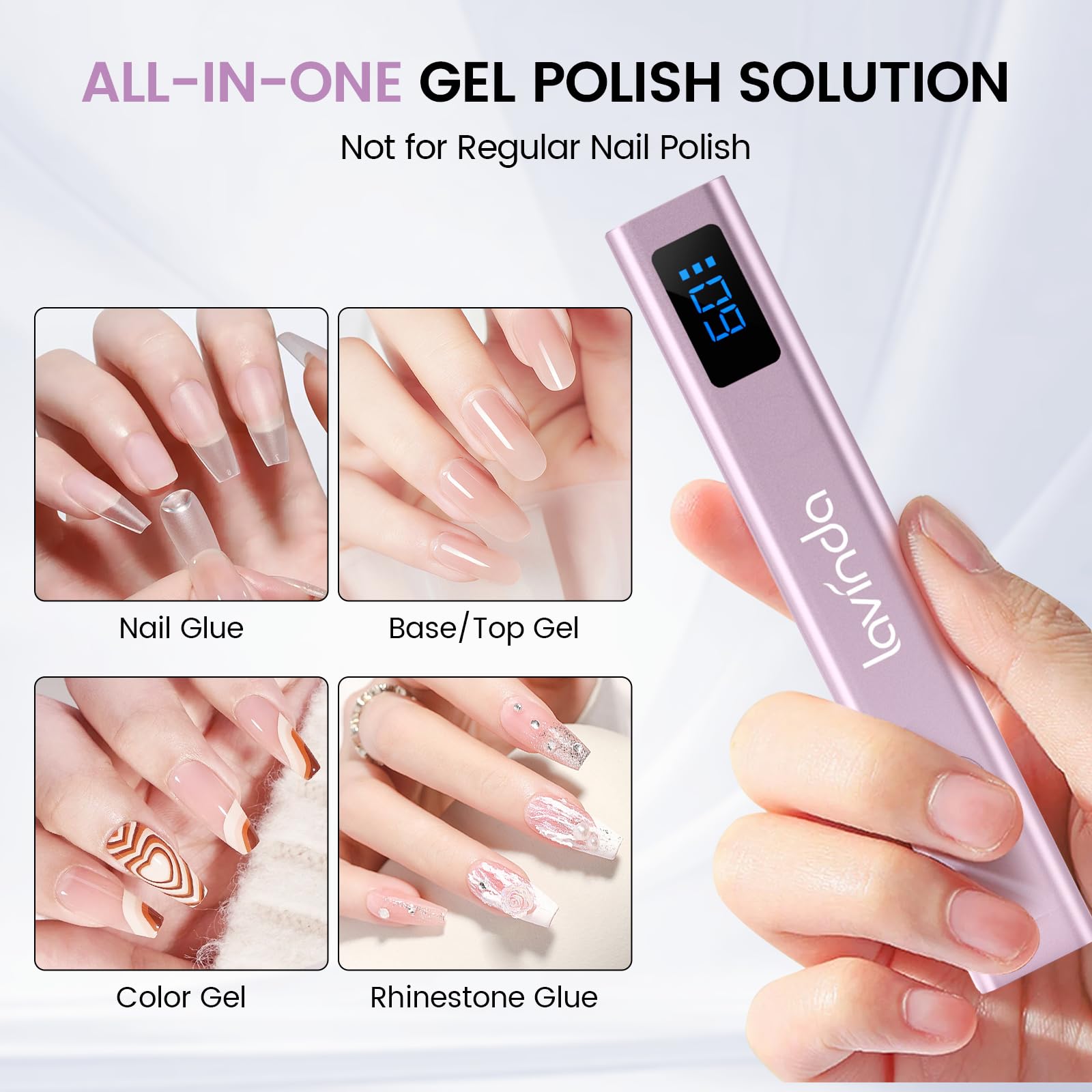 Lavinda rechargeable-uv-led-nail-dryer charges via USB for flexible on-site manicures.