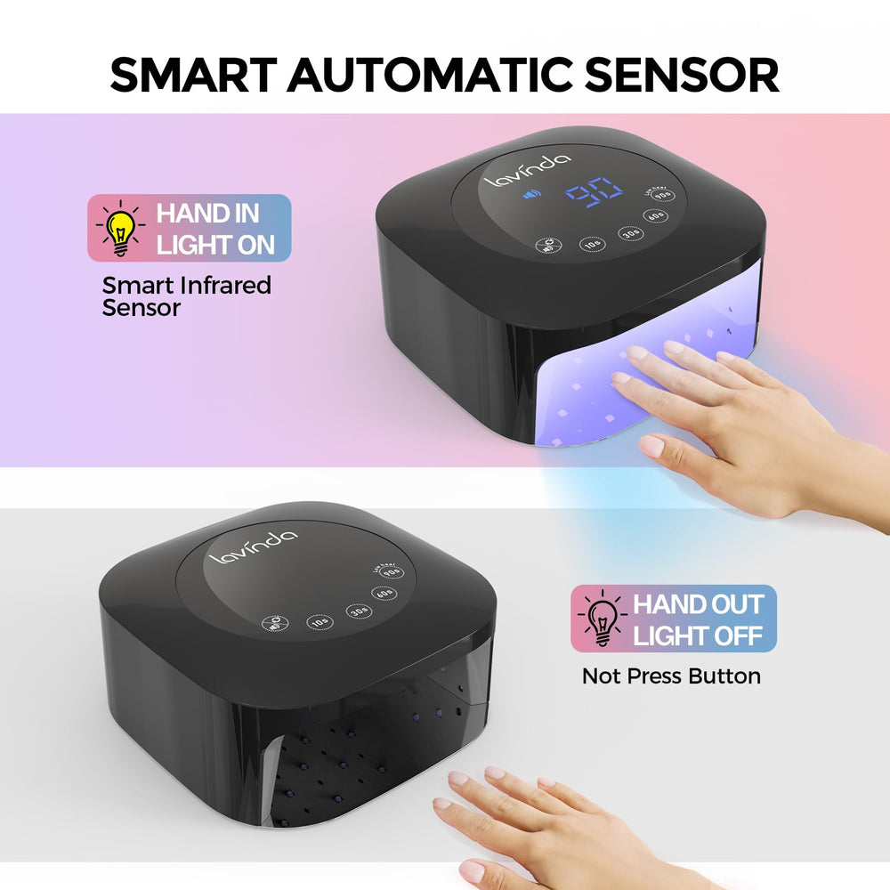 Lavinda UV LED Nail Lamp detachable base for flexible workspace