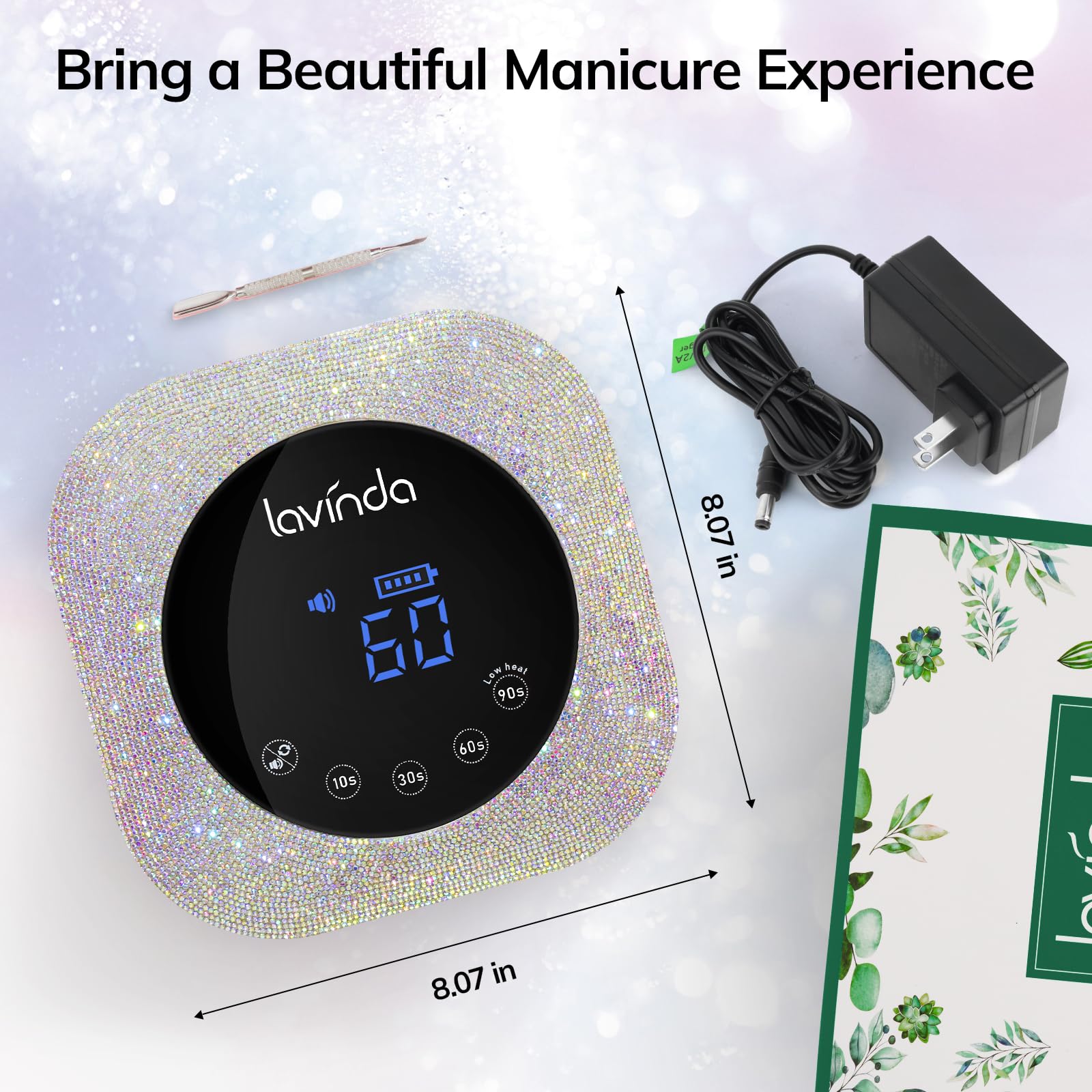 Lavinda UV LED Nail Lamp patent US D1036009 highlighting design protection