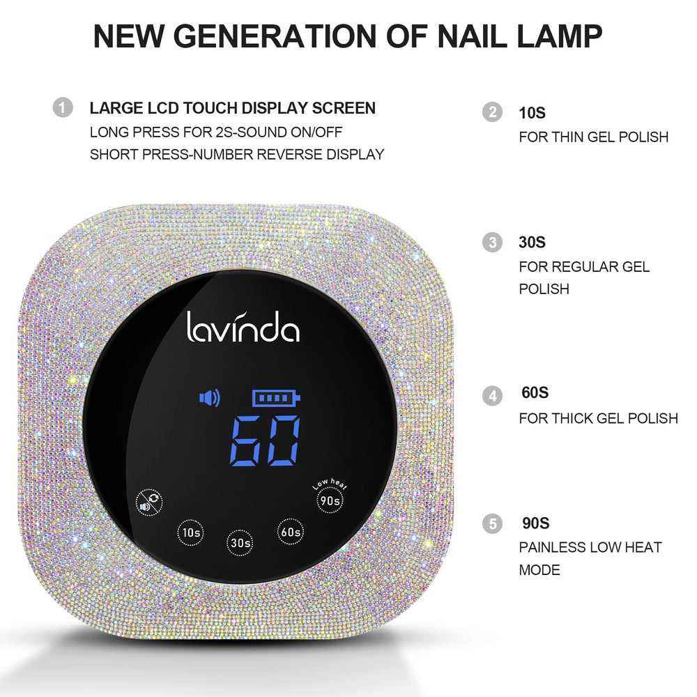 Lavinda UV LED Nail Lamp removable magnetic base for easy cleaning