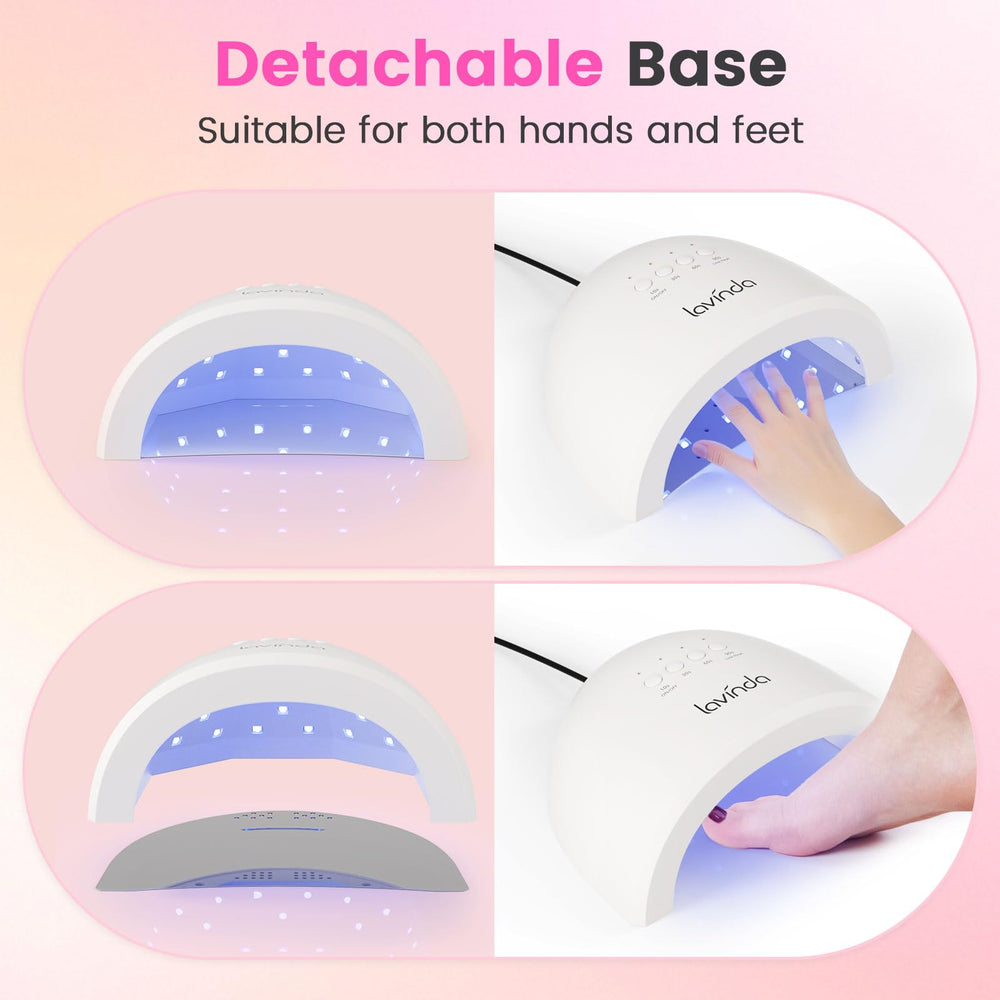 Lavinda UV Nail Lamp 48W large curing space fits five nails