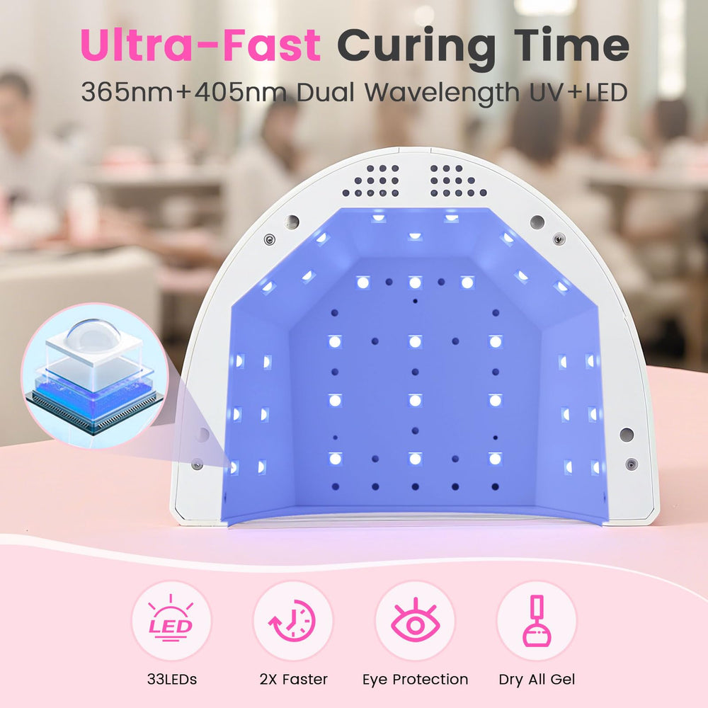 Lavinda UV Nail Lamp 48W top view shows four timer controls for precise cures