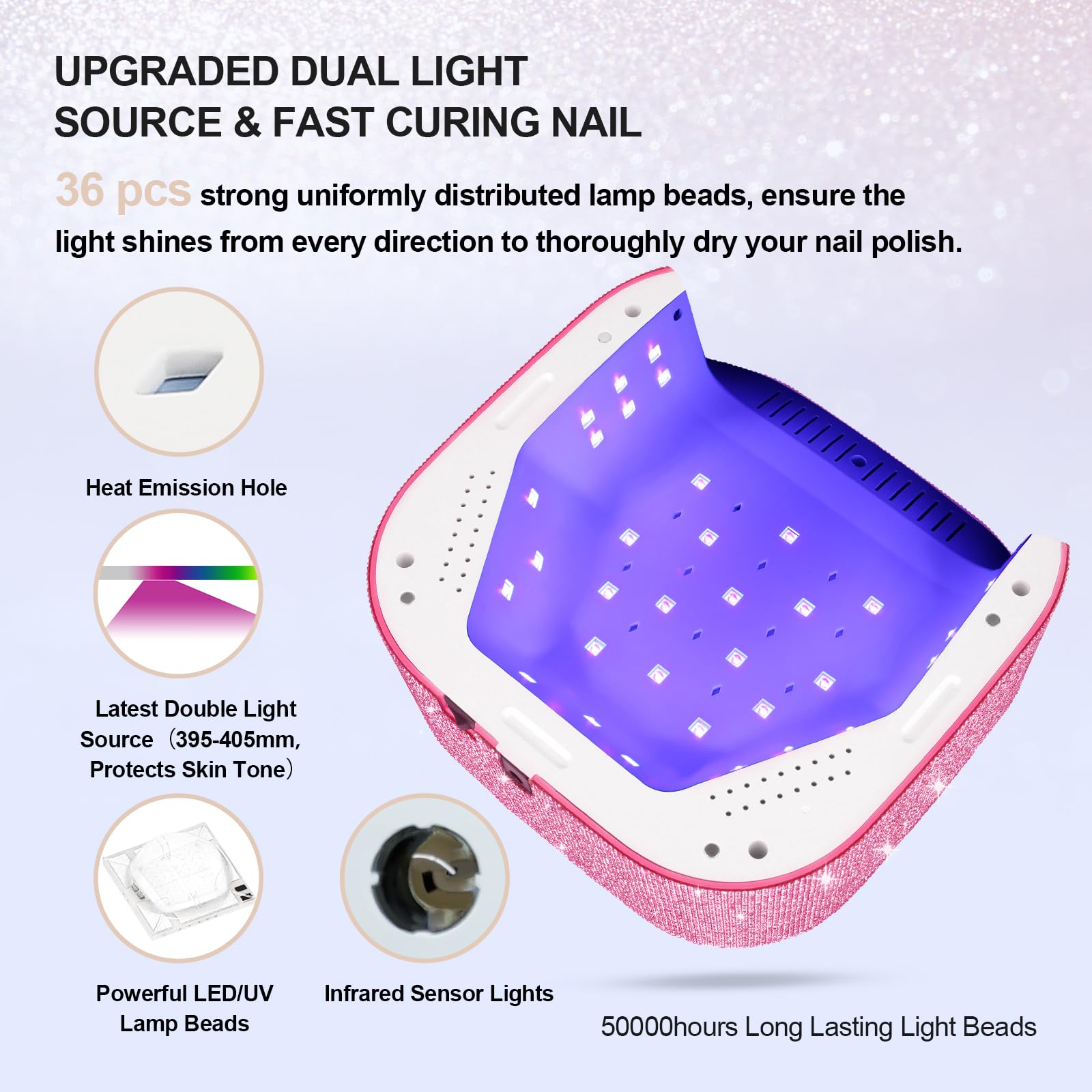Lavinda UV Nail Lamp cordless-use demonstrates portable, battery-powered curing anywhere