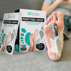 Lavinso Foot Peel Mask close-up reveals exfoliated skin texture.