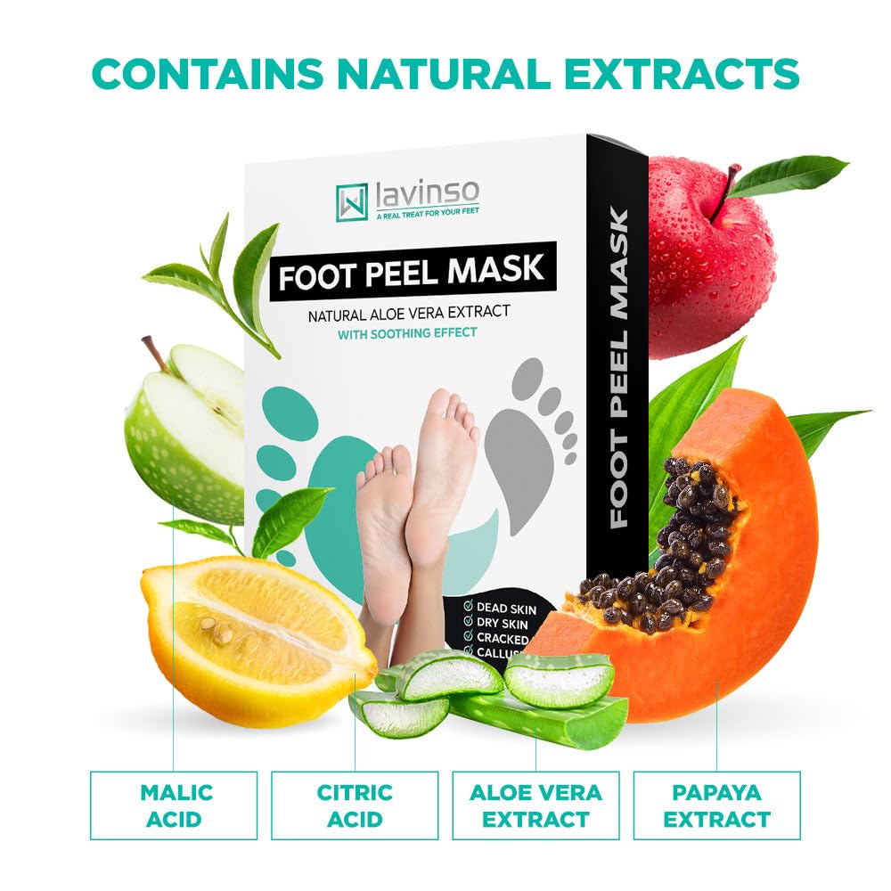 Lavinso Foot Peel Mask fits feet up to men's size 11.