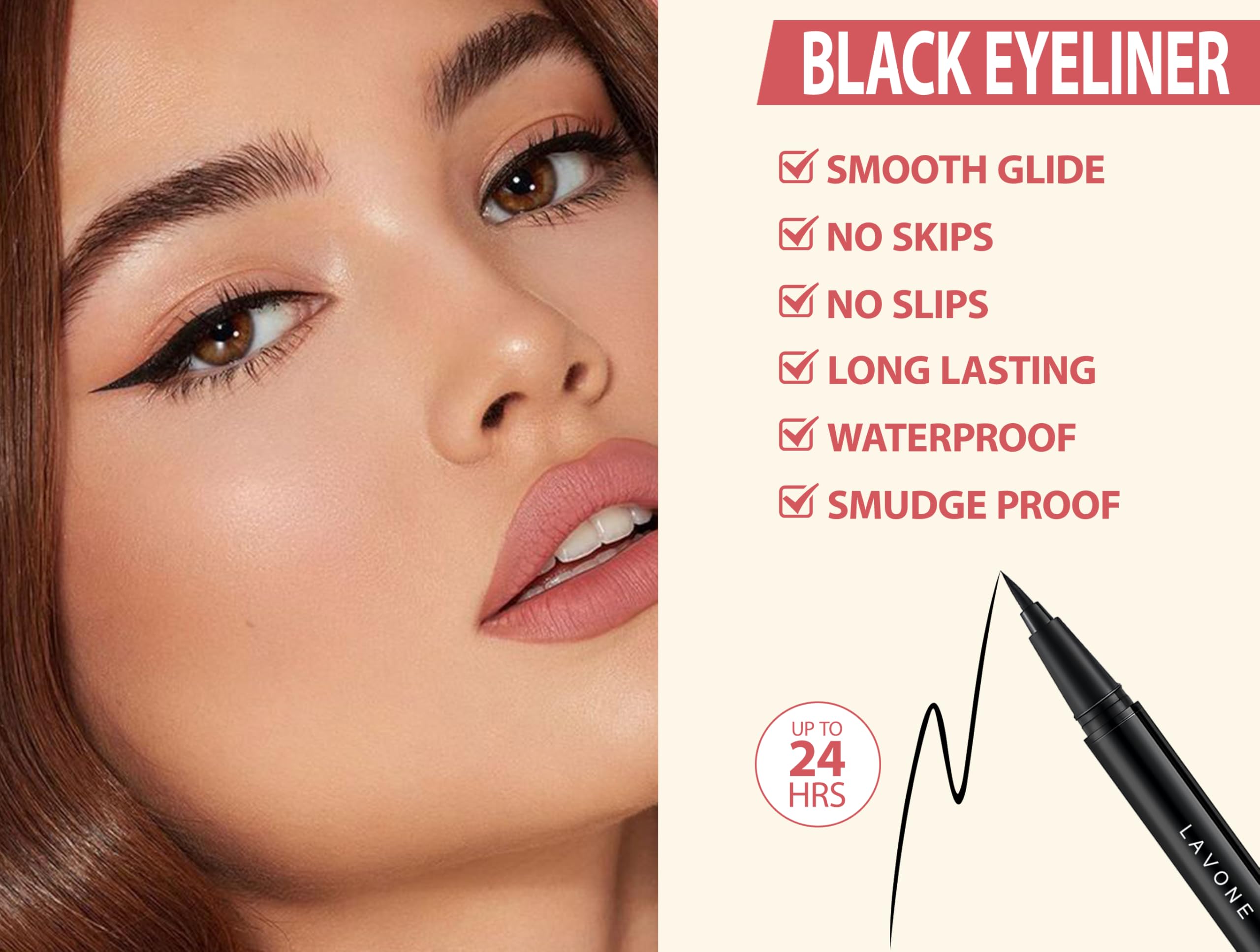 LAVONE 4D brow pen with hairlike strokes and color accuracy.