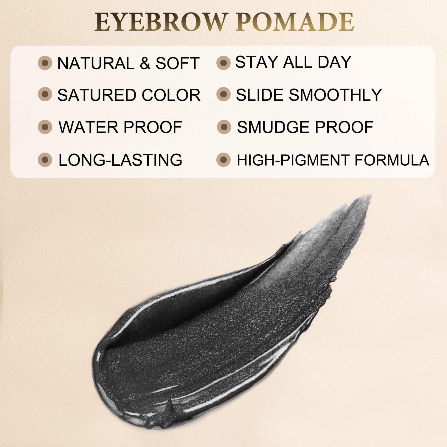 LAVONE eyebrow pomade ash black provides defined color that lasts.
