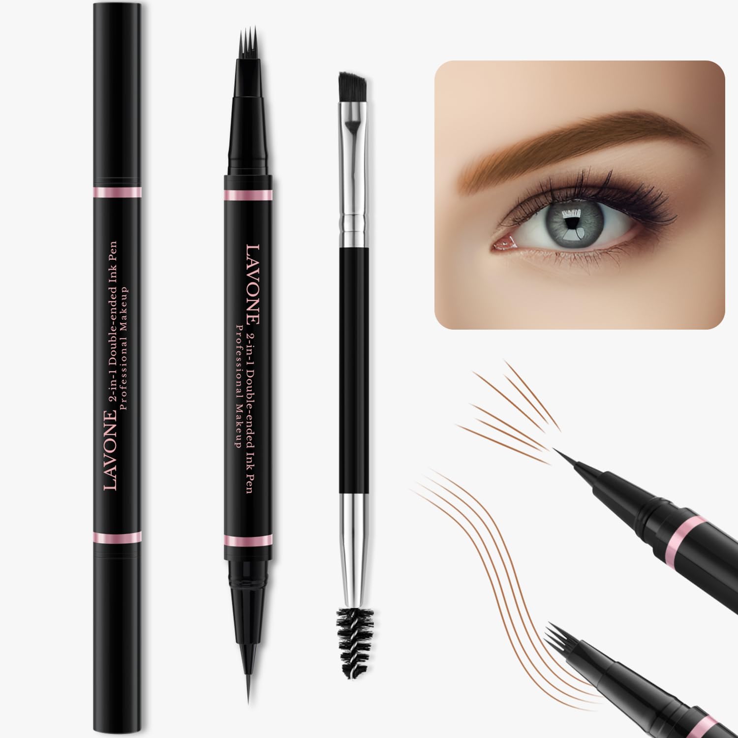 LAVONE eyebrow-pomade-soft-brown swatch delivers long-lasting fill for defined brows.