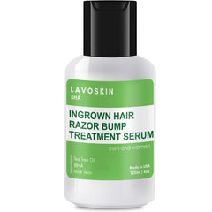 Lavoskin Tea Tree Gel bottle closeup showing soothing ingrown hair relief