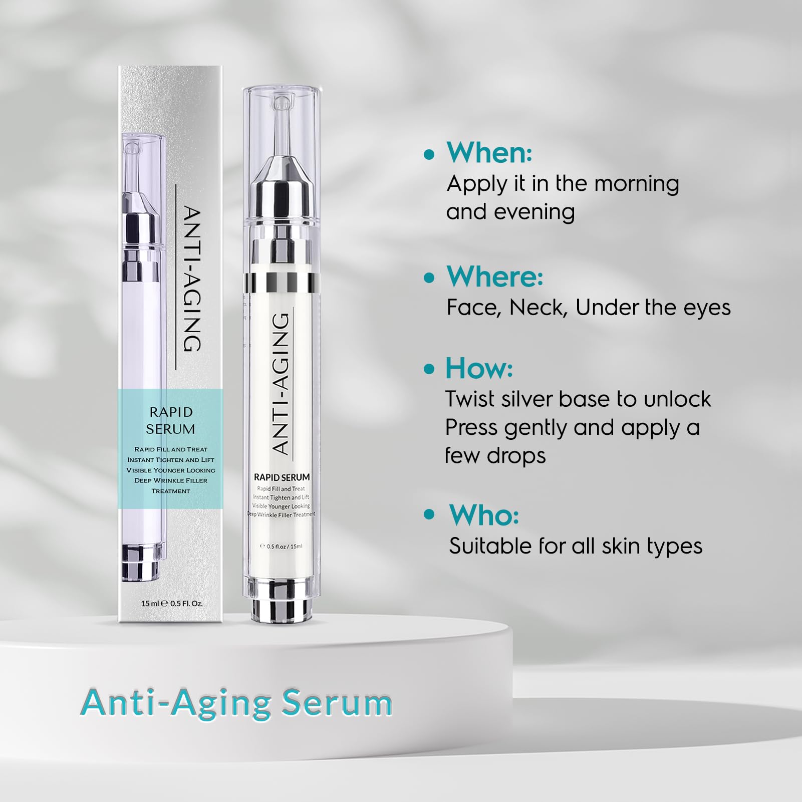 Lavtek Rapid Anti-Aging Serum neck and décolletage view suggesting tightening effects
