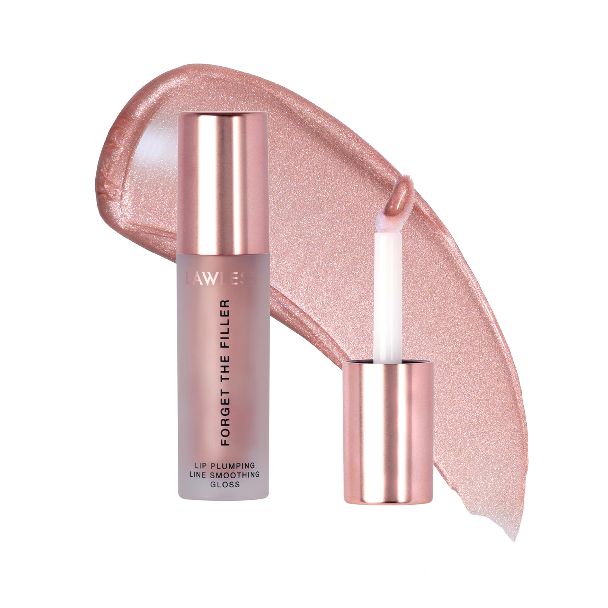 Lawless Forget the Filler Candy Sky wand-application delivers plush, hydrated-looking lips with a glossy finish.
