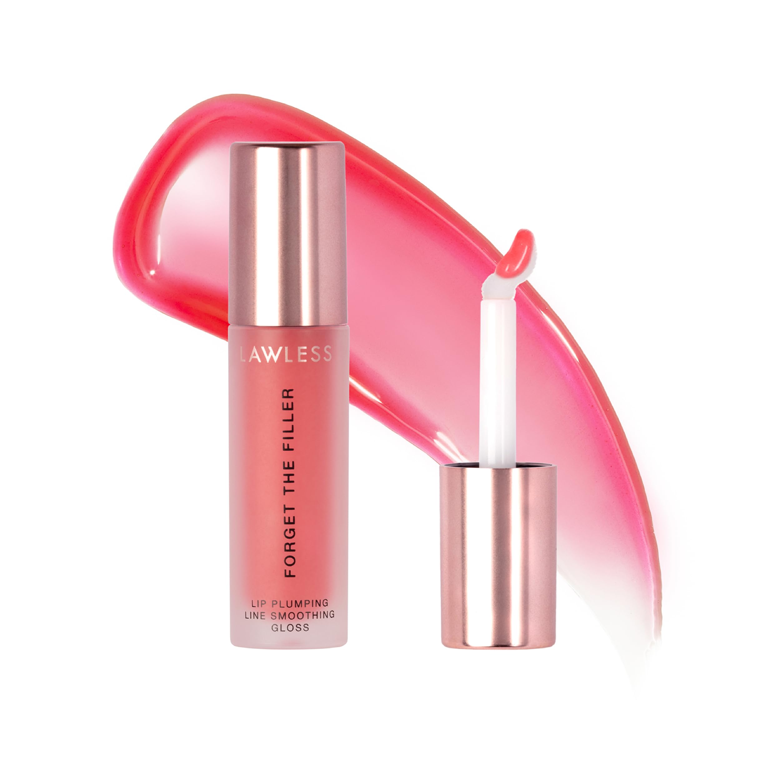 Lawless Forget the Filler gloss Cherry Vanilla close-up shows glossy finish and plump look