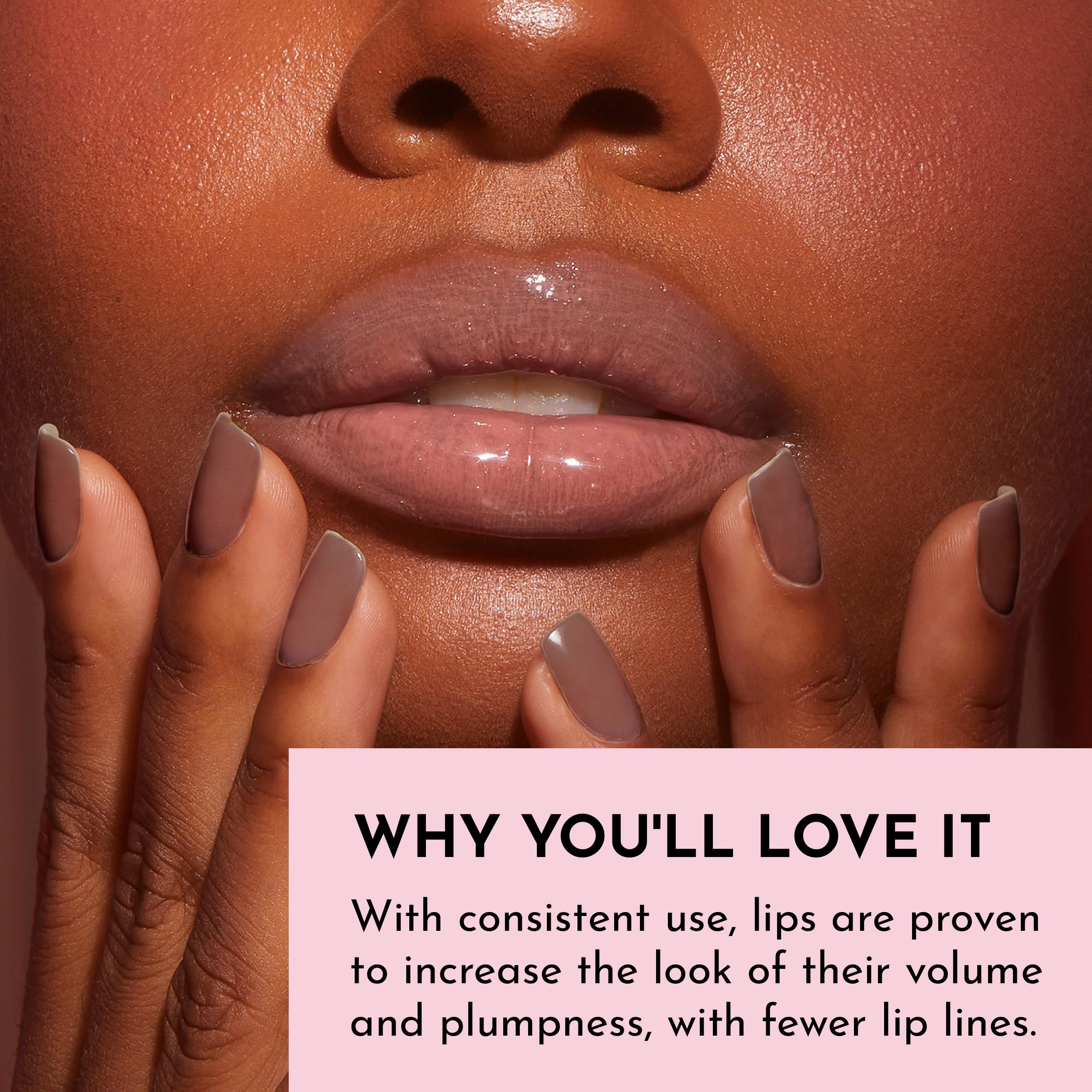 Lawless Forget The Filler gloss Nudie pink layered-on lip color with plump look
