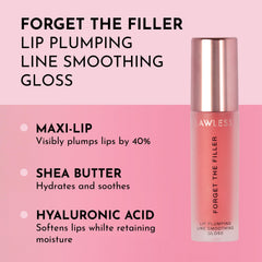 Lawless Forget the Filler gloss wand application demonstrates smooth, comfortable plumping during wear
