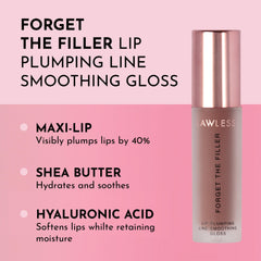 Lawless Forget The Filler gloss swatch highlights glassy finish and hydration