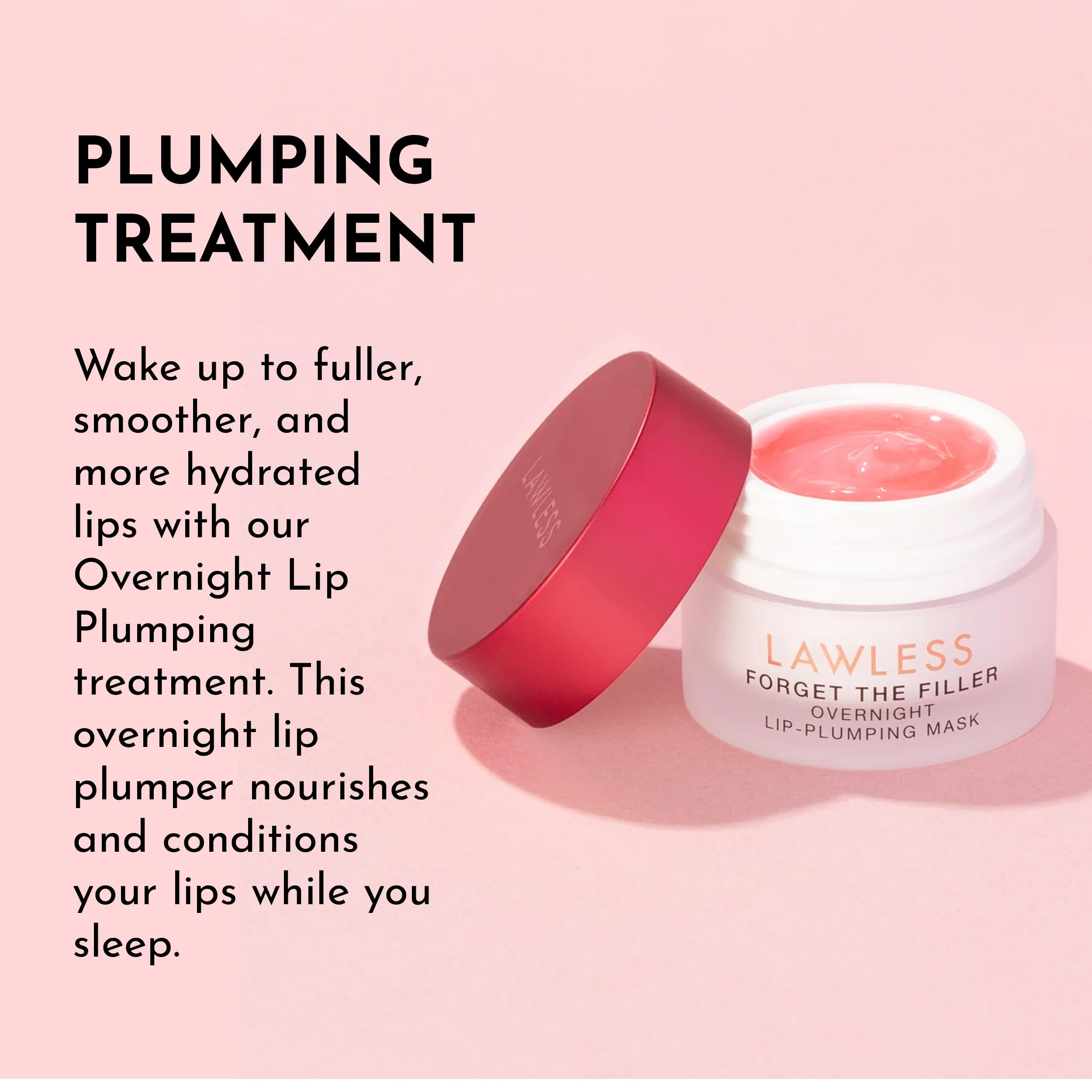 LAWLESS Forget the Filler Lip Mask berry complex image underscores antioxidant nourishment