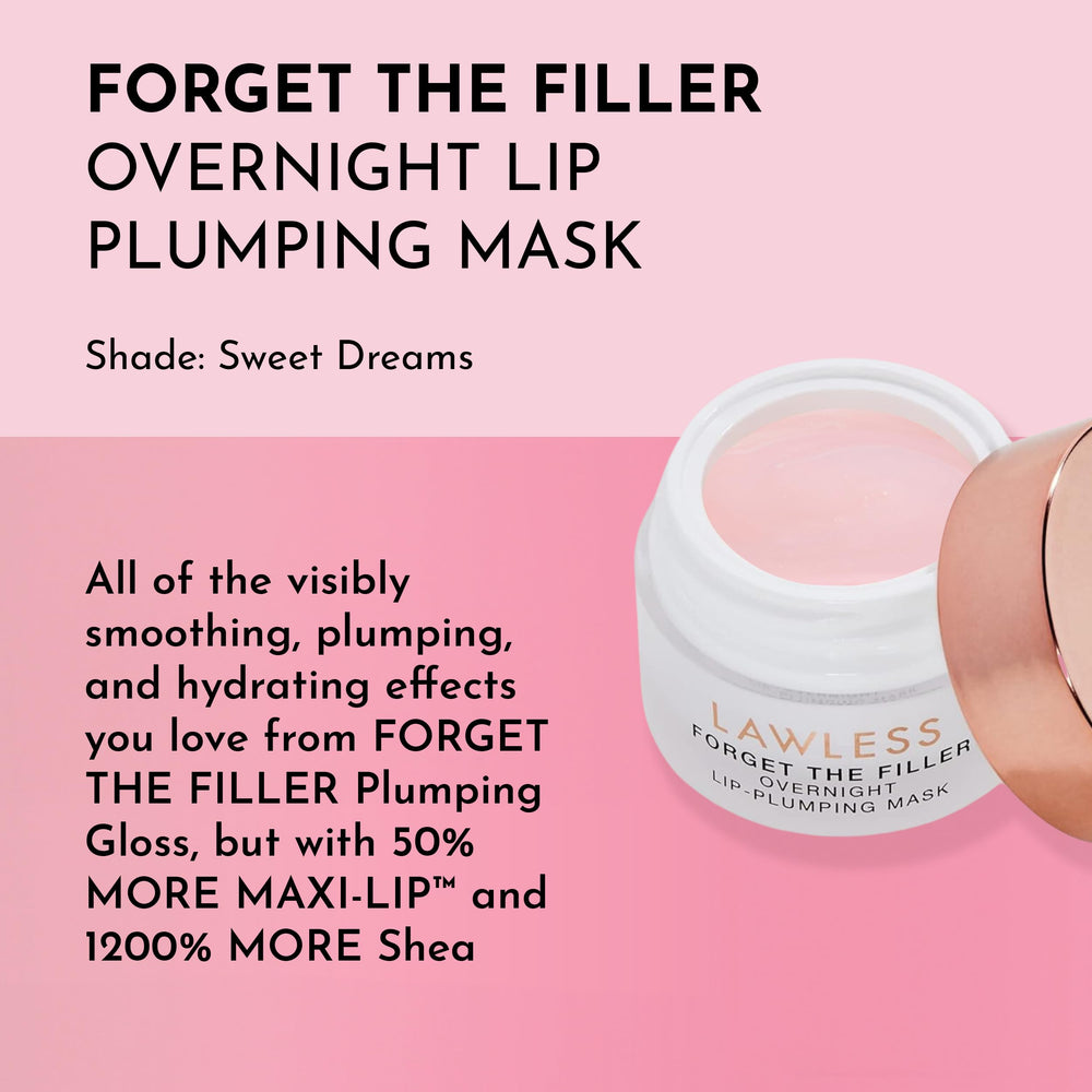 LAWLESS Forget the Filler Lip Mask Sweet Dreams application swipe highlights easy night-time hydration