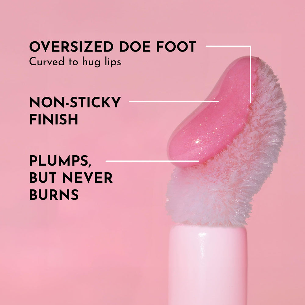 Lawless Forget the Filler gloss-on-lips image emphasizes glass-like shine and plump-looking lips