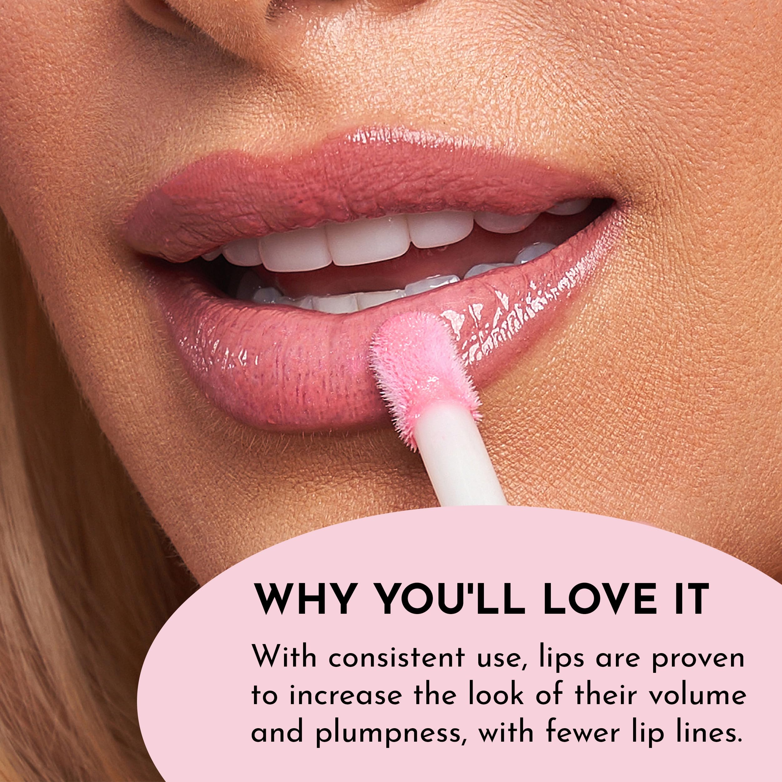 Lawless Forget the Filler layer-over-lipstick shows translucent gloss enhancing color and dimension