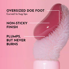 Lawless lip plumper applicator in use delivers plush, comfortable application.