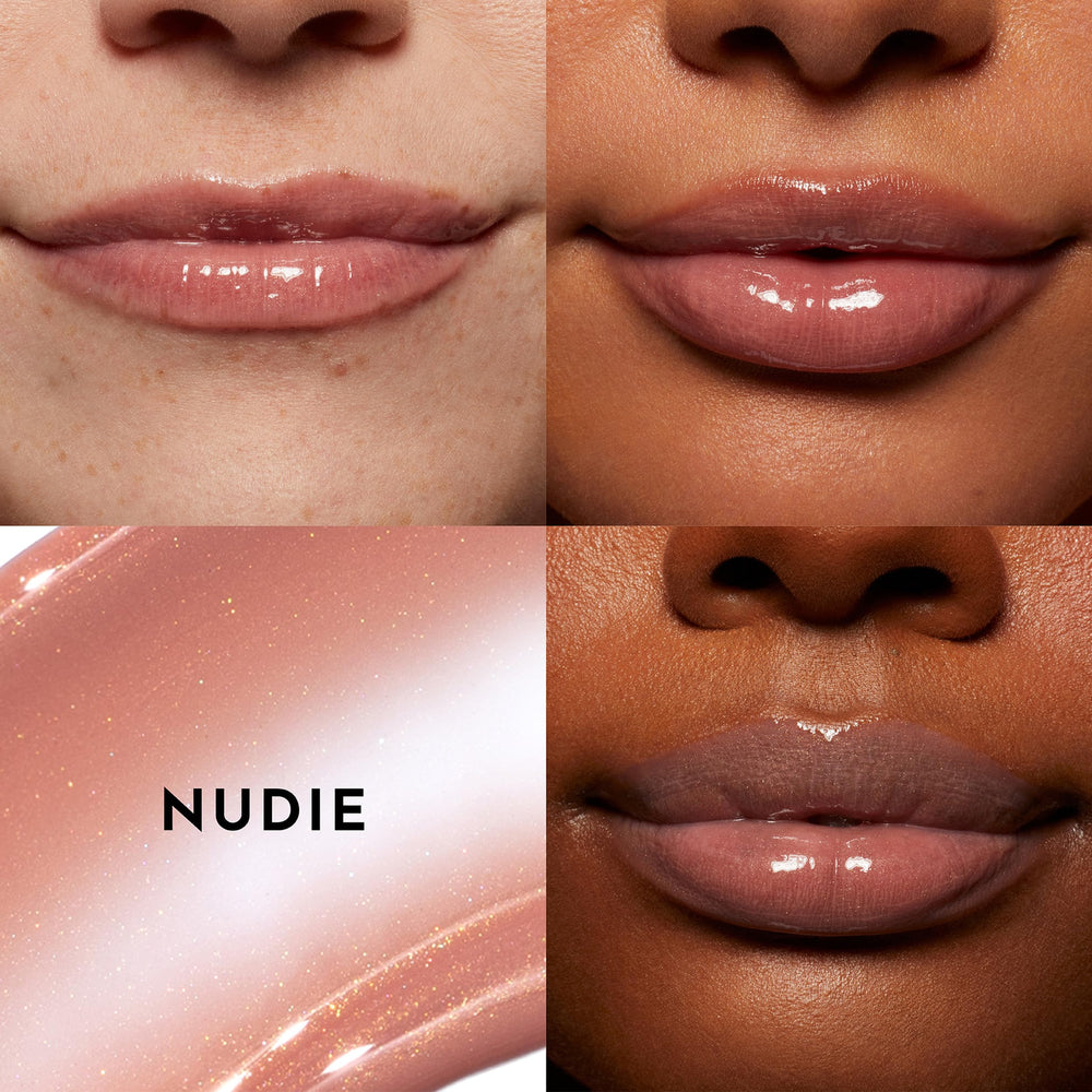 Lawless Nudie gloss finish highlights lips with subtle plump and shine